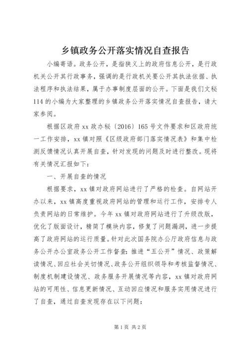 乡镇政务公开落实情况自查报告.docx