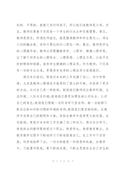 教师暑期培训学习心得体会.docx