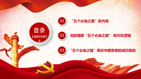 党支部学习五个必由之路解读党课PPT模板
