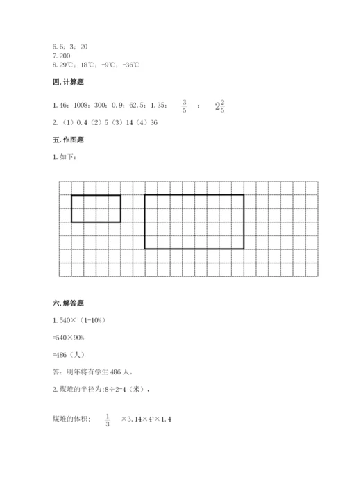 小学六年级下册数学期末卷及参考答案【模拟题】.docx