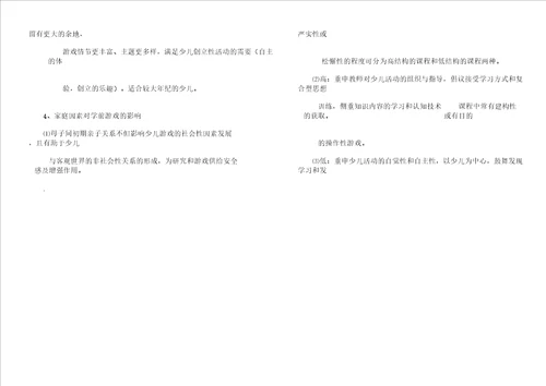 学前儿童游戏论笔记自学考试