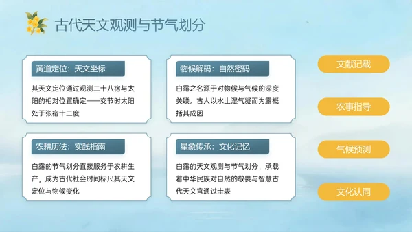 蓝绿黄色中国风白露节气PPT模板