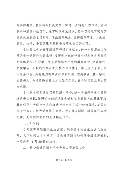 开好专题组织生活会工作安排.docx