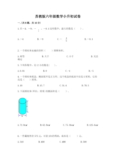 苏教版六年级数学小升初试卷及完整答案1套.docx