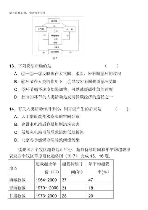 黑龙江省哈九中2011届高三期末考试地理试题