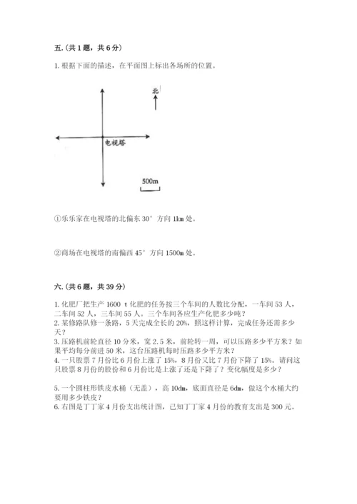 人教版六年级数学下学期期末测试题附答案（培优a卷）.docx