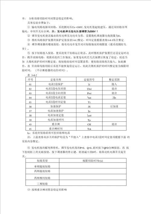 2012电力系统暂态分析和自动装置实验