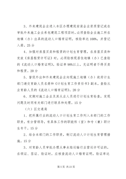 流动人口计划生育目标管理考核办法.docx