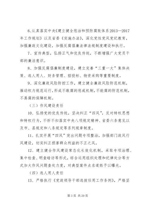 学校落实党风廉政建设党委主体责任和纪监责任清单 (5).docx