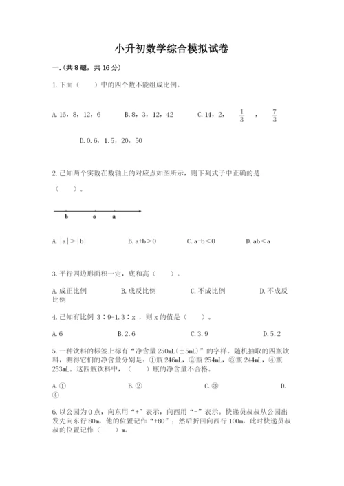小升初数学综合模拟试卷及完整答案【易错题】.docx