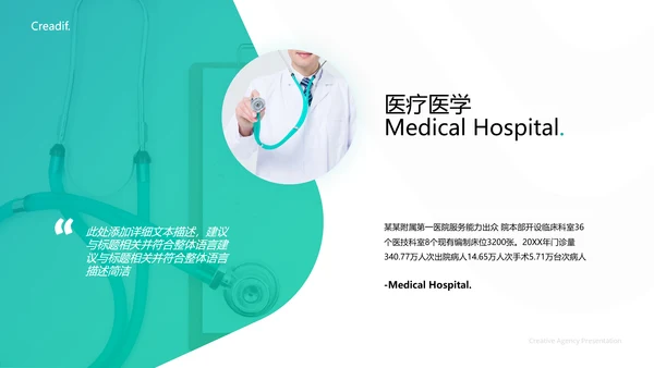 精美欧美风医学医疗报告医院宣传PPT模板