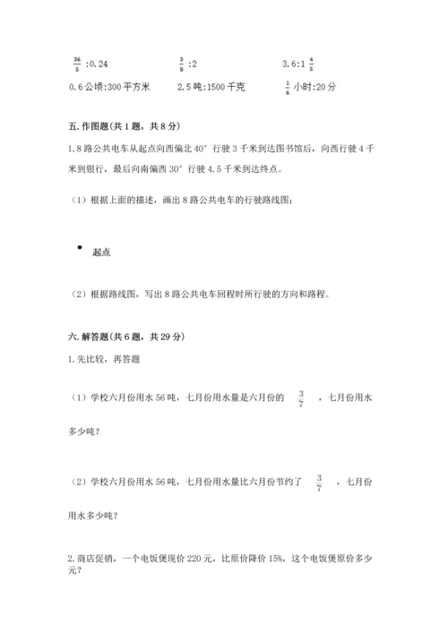 人教版小学六年级上册数学期末测试卷带下载答案.docx