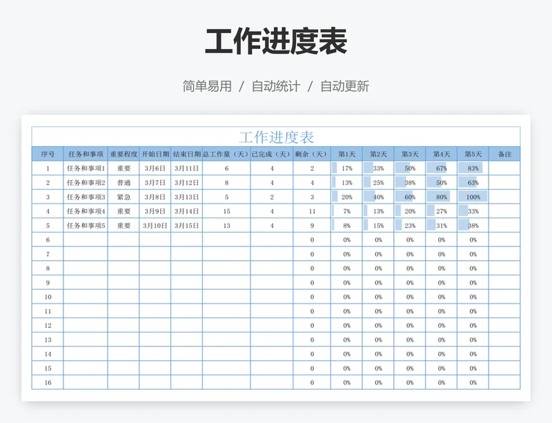 工作进度表