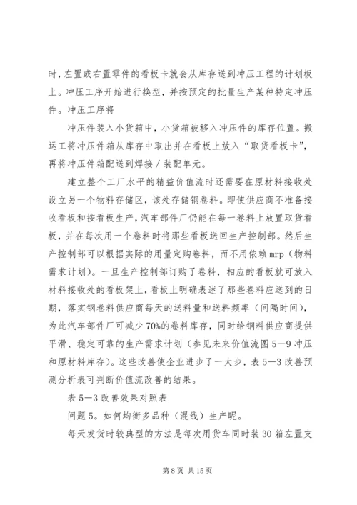 价值流分析明确重点改善计划.docx