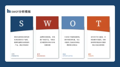 蓝红色商务风swot分析SWOT关系页