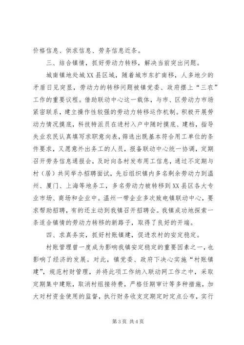 城南镇农村社会服务联动网建设情况汇报 (4).docx