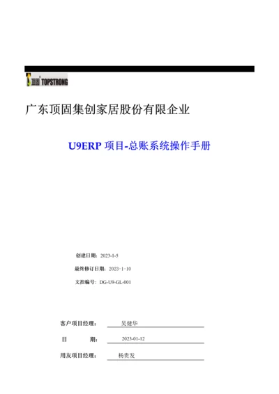 家居公司项目总账系统操作手册.docx