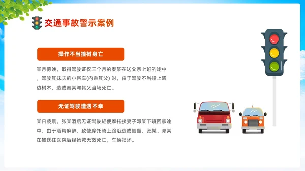 清新卡通展板道路千万条安全第一条430交通安全反思日