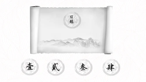 中国风水墨书卷画卷通用PPT
