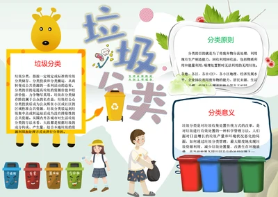 小学生垃圾分类Word小报