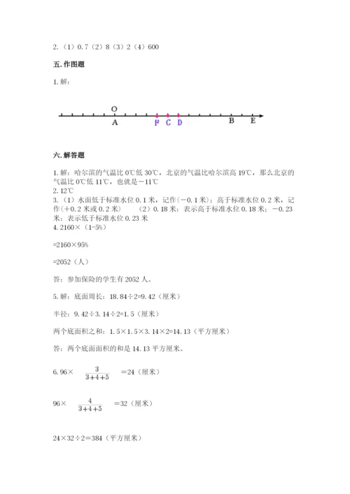 人教版六年级下册数学期末测试卷附完整答案【全优】.docx