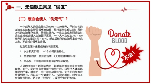 世界献血者日无偿鲜血红十字会通用PPT模板
