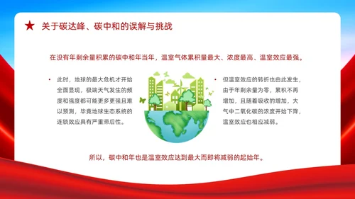 红色蓝色大气党政风党政党建党课碳达峰碳中和双碳动态PPT低碳