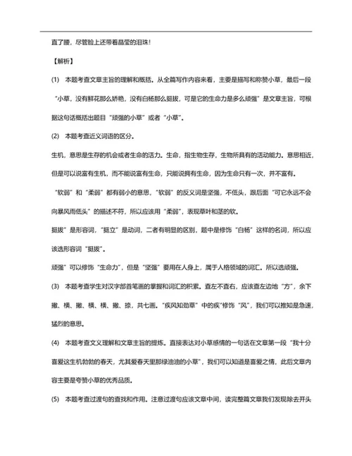 哈尔滨四年级语文试卷word模板