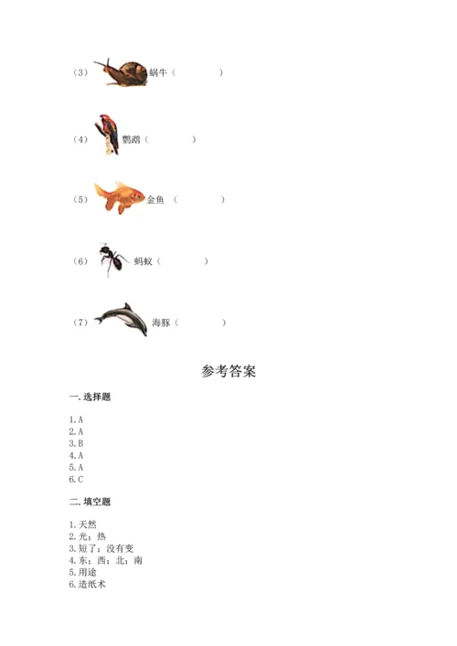 教科版科学二年级上册《期末测试卷》附答案（精练）.docx
