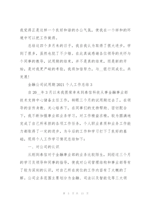 金融公司试用期2021个人工作总结.docx