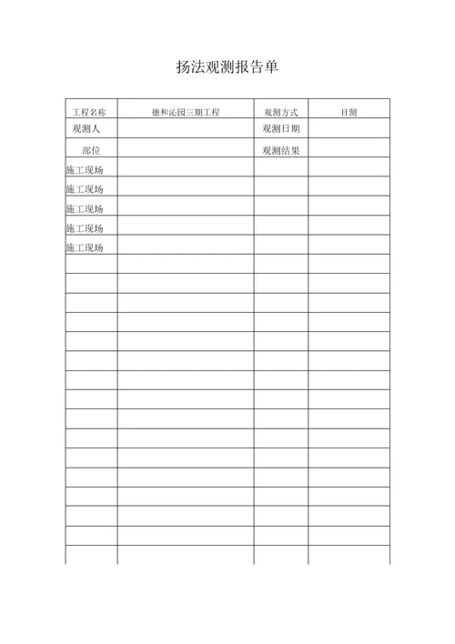 一套完整的扬尘污染控制工作台帐