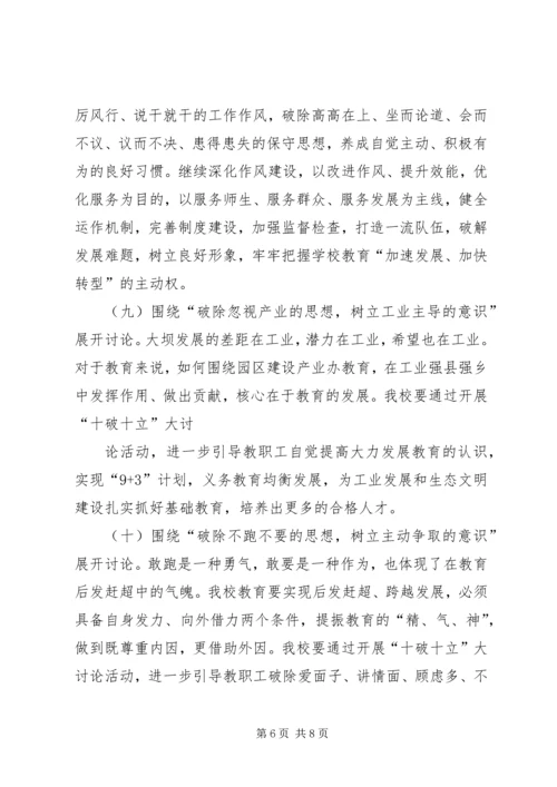 贺集小学“十破十立”专题讨论活动方案[模版] (2).docx
