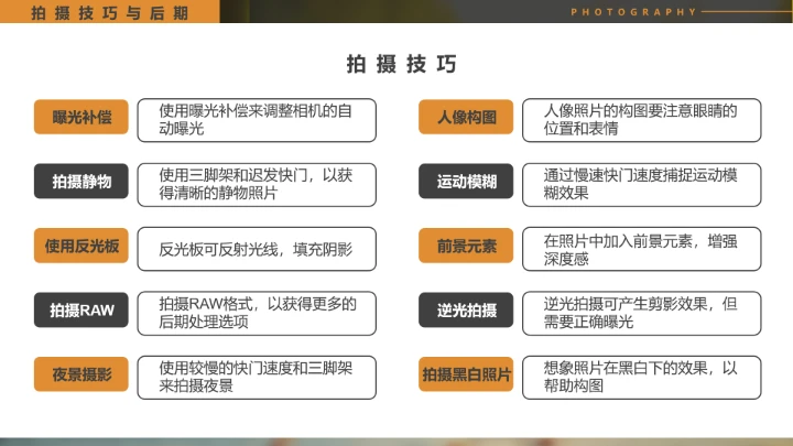 摄影基础入门培训教程摄影场景教学PPT