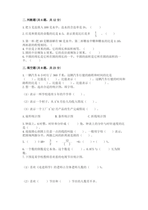 六年级数学上册期末考试卷精品（易错题）.docx