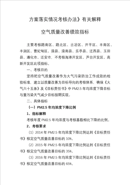 唐山市大气考核办法