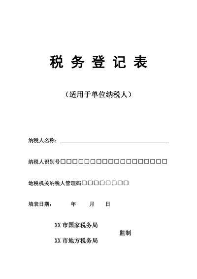 税务登记表