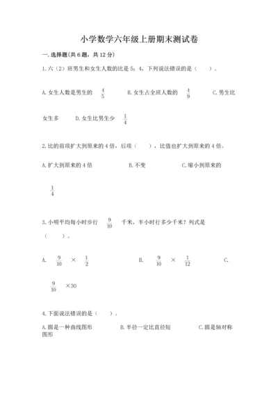 小学数学六年级上册期末测试卷往年题考.docx