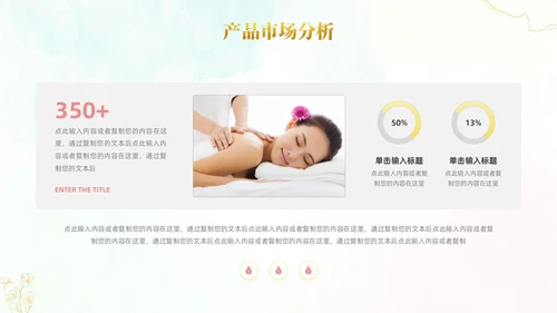 小清新风鎏金线条花卉美容医美行业招商项目汇报医美商业计划书