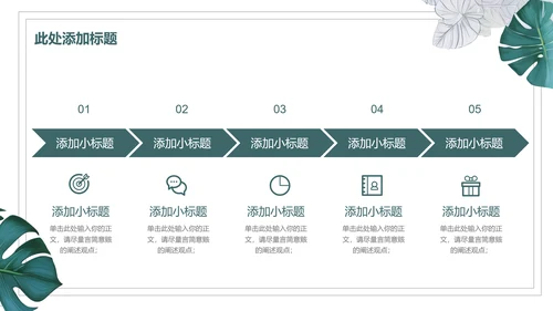 绿色小清新植物通用PPT演示模板