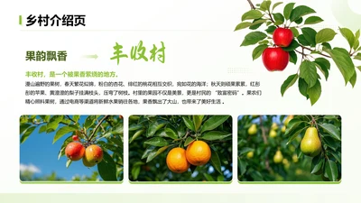 绿色简约风乡村介绍页