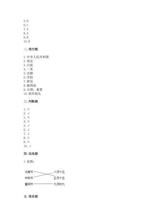 部编版二年级上册道德与法治期末测试卷含答案（培优b卷）.docx