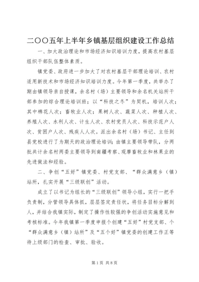 二○○五年上半年乡镇基层组织建设工作总结.docx