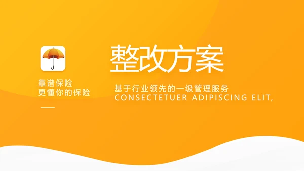橙色大气保险公司工作总结计划动态PPT模板