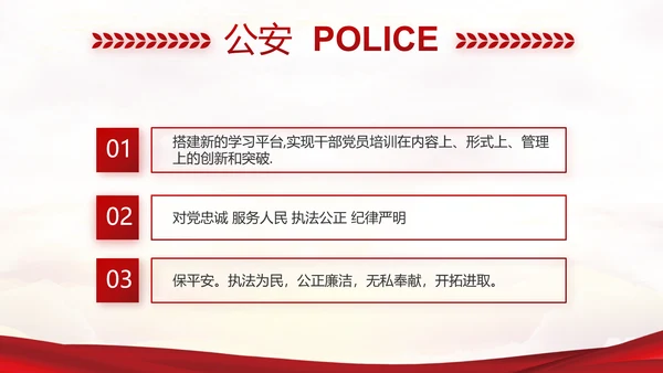 红色大气最美警察评选活动动态PPT模板