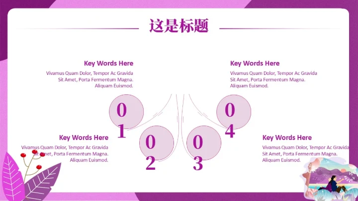 紫色梦幻背靠背通用PPT模板