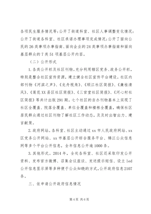 人民政府街道办事处信息公开工作总结.docx