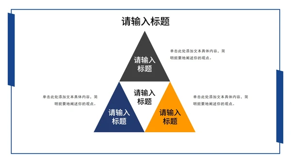 蓝橙商务简约几何工作汇报PPT模板