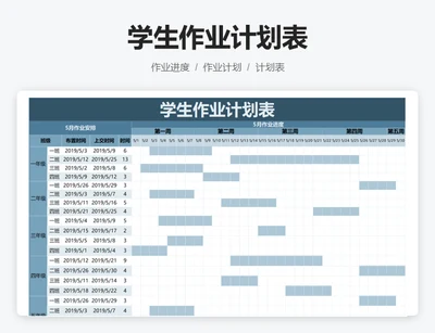 学生作业计划表