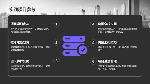 紫色商务风职场成长蓝图汇报PPT模板
