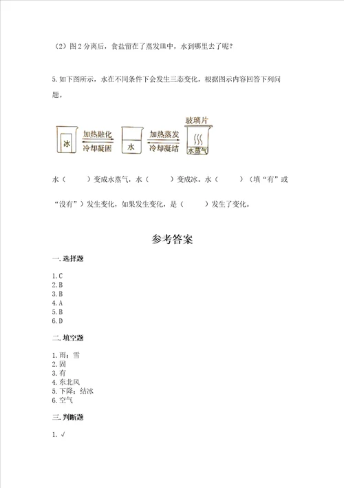 教科版三年级上册科学期末测试卷含完整答案全优